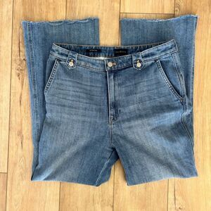 Talbots Flare Jeans Women’s Size 8 – Medium Wash – Raw Cut Hem